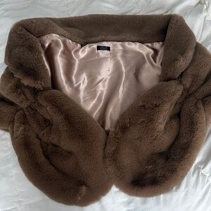 Luxurious Brown Faux Fur Women's Coat